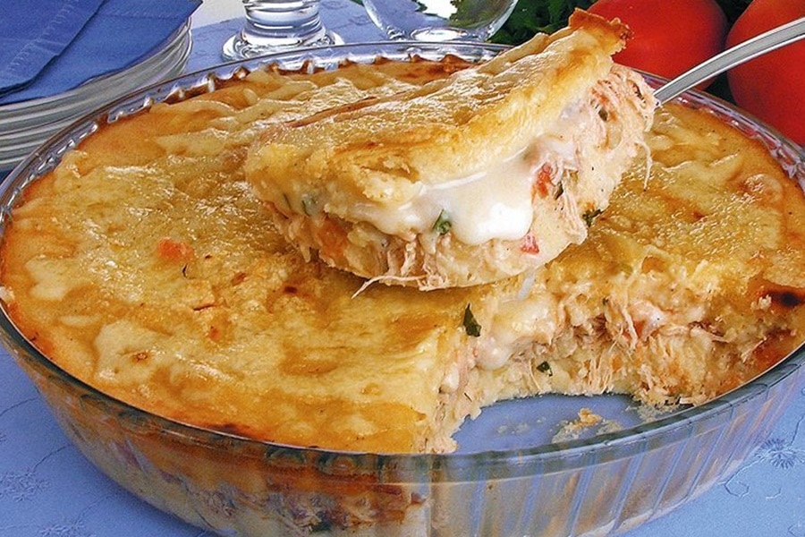 Torta de frango cremosa