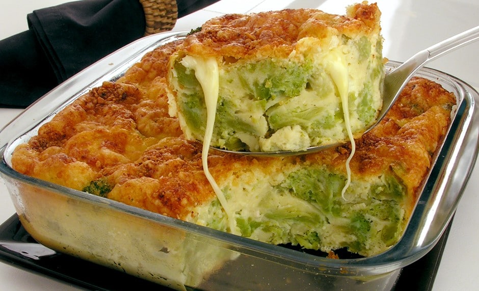Torta de brócolis cremosa