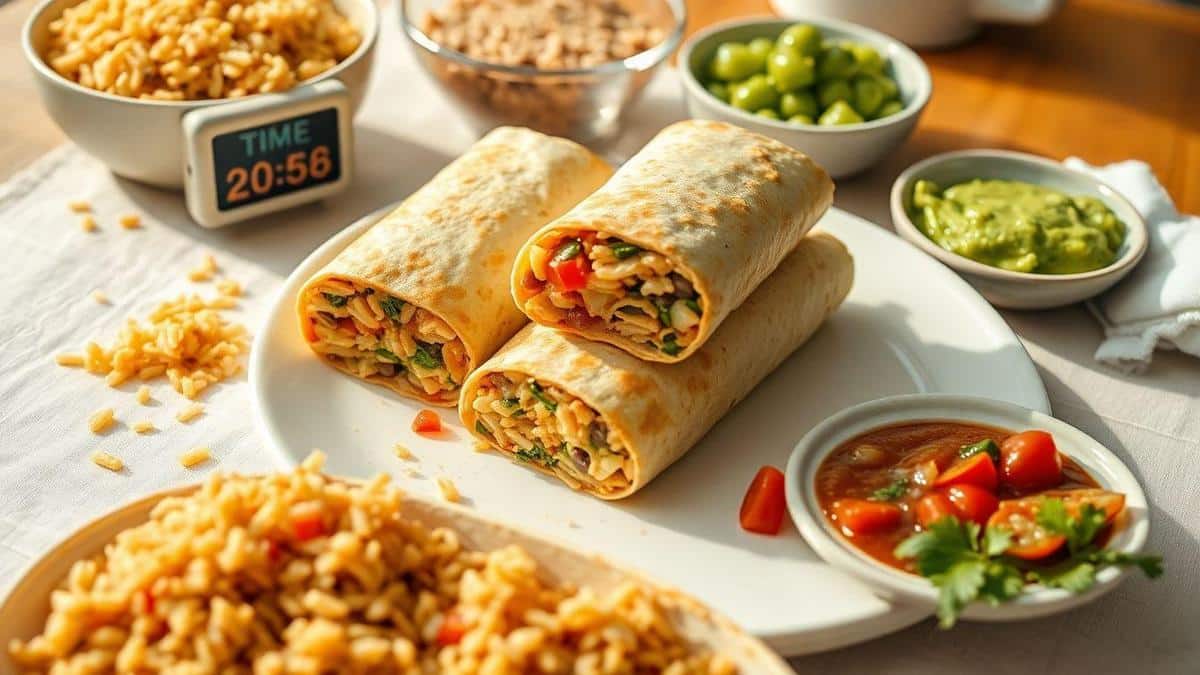 Burritos saborosos em menos de 20 minutos com ingredientes da despensa