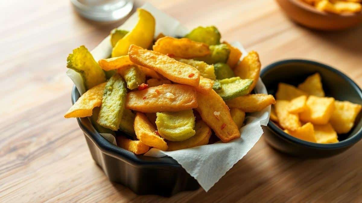 Chips de couve na airfryer