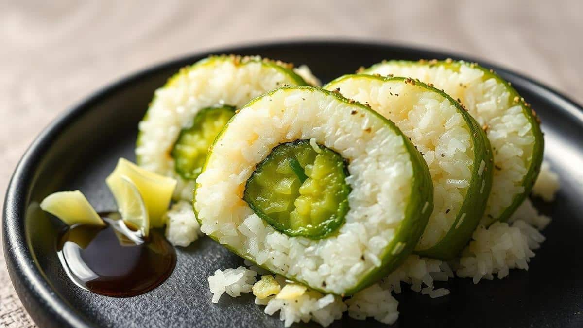 Hosomaki de pepino deliciosamente crocante e refrescante pronto em quinze minutos sem cozimento cinco ingredientes sem ferramentas especiais