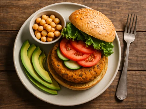Hamburguer Vegano de Grão de Bico Perfeito